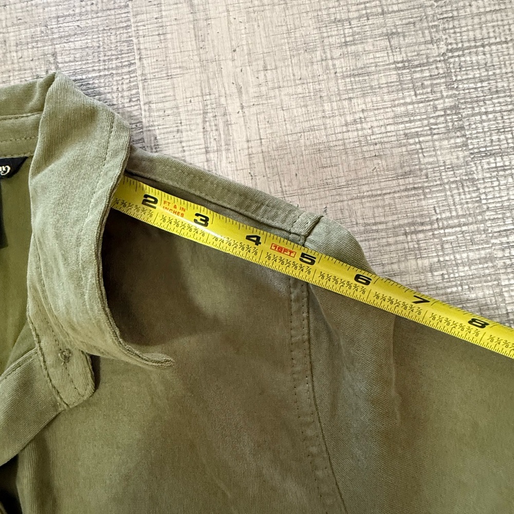 Millenium Olive Button Front Utility Midi Shirt D… - image 8